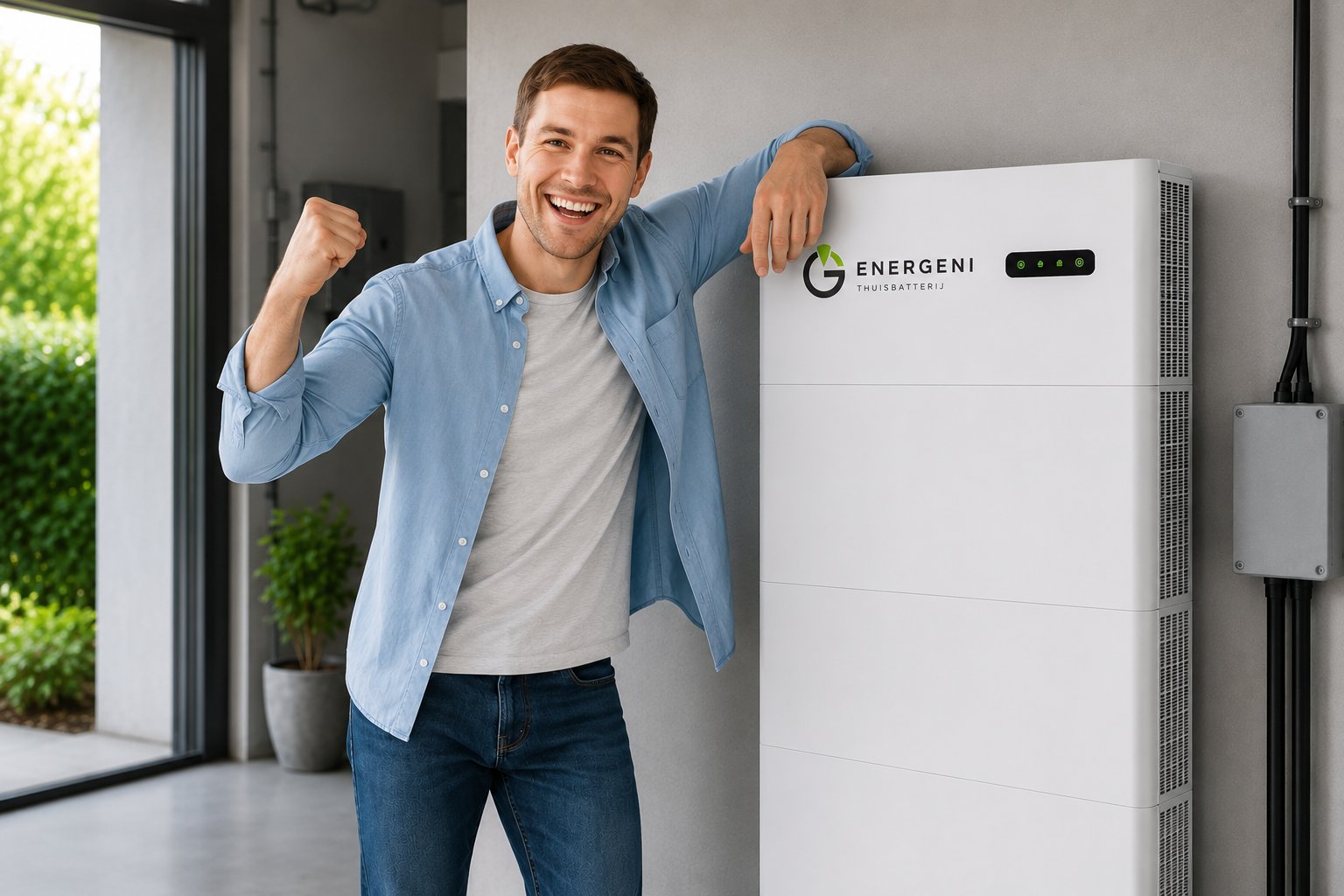 Tevreden klant bij zijn Energeni thuisbatterij